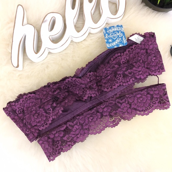 FREE PEOPLE Deep in the Dark Lace Bandeau Bra NWT - Picture 3 of 5